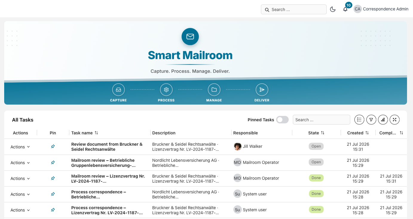 Smart Mailroom - Portal