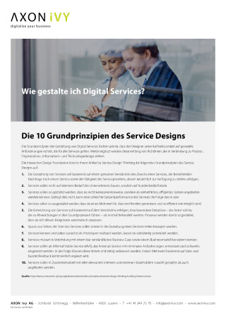 Die 10 Grundprinzipien des Service Designs