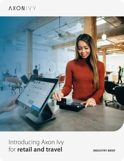 Document preview 'Introducing Axon Ivy for retail and travel'.