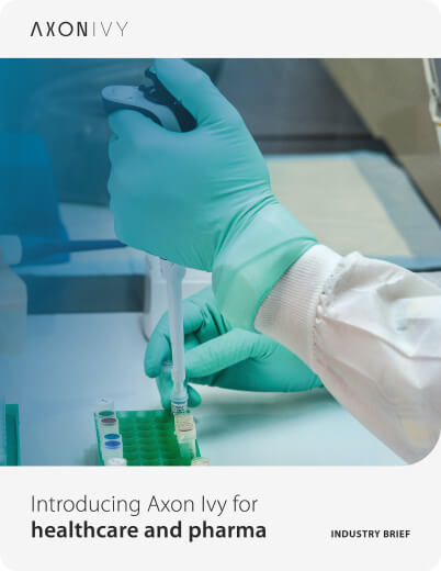 Industry brief 'Introducing Axon Ivy for healthcare and pharma'.